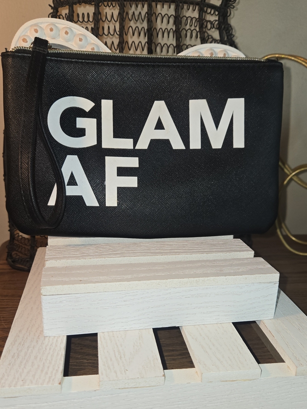GLAM AF Black Wristlet Clutch
